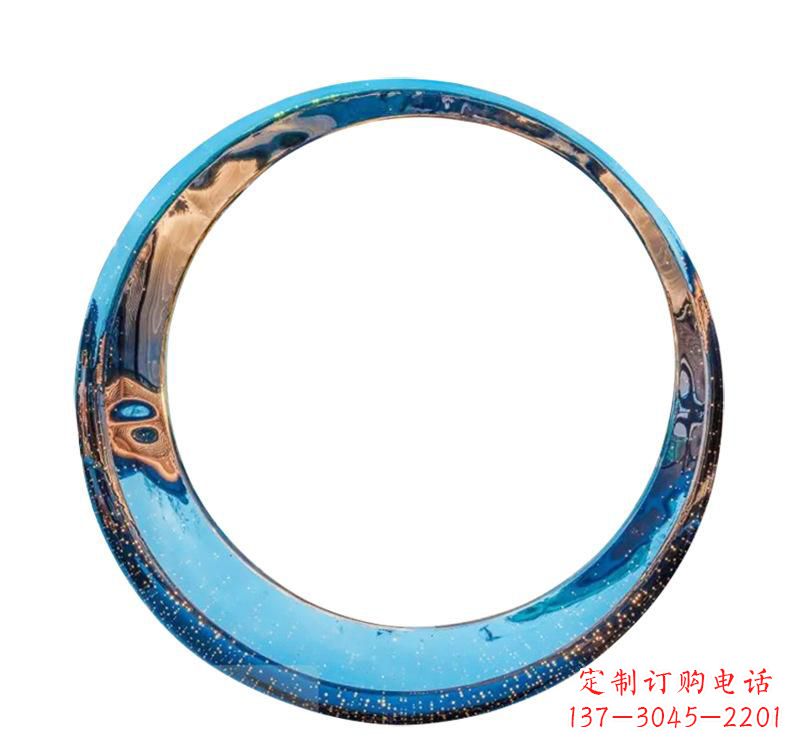 福建不锈钢创意景观圆环雕塑——美化城市的创意艺术