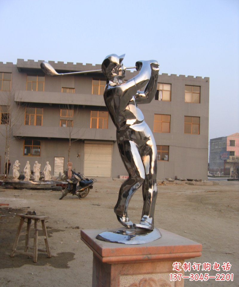 福建精致不锈钢高尔夫雕塑