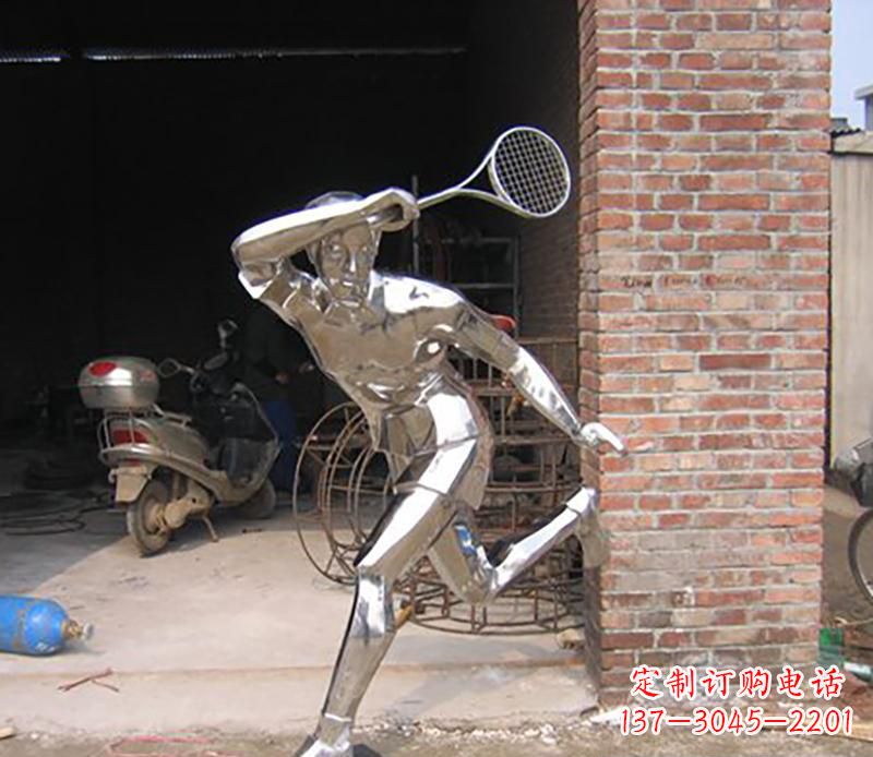 福建不锈钢打羽毛球雕塑