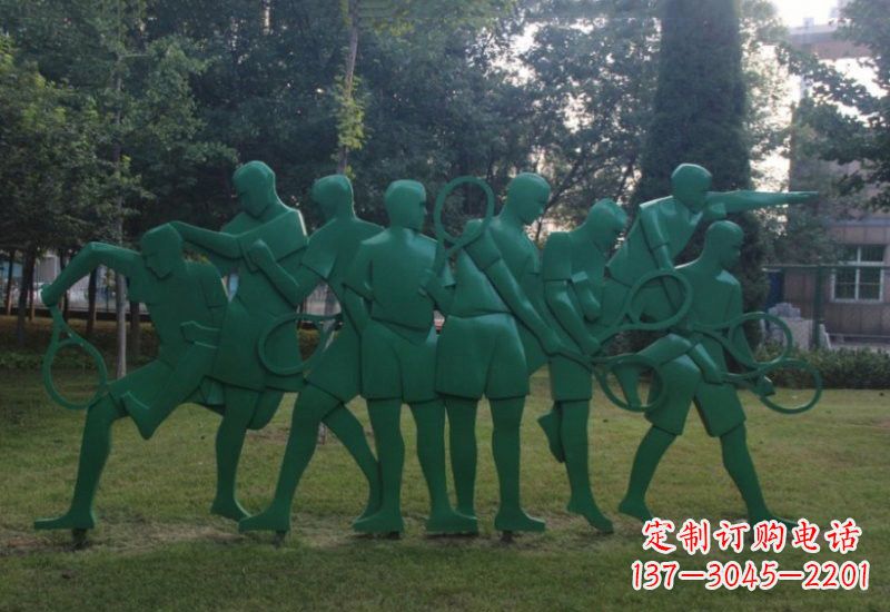 福建不锈钢打羽毛球人物雕塑