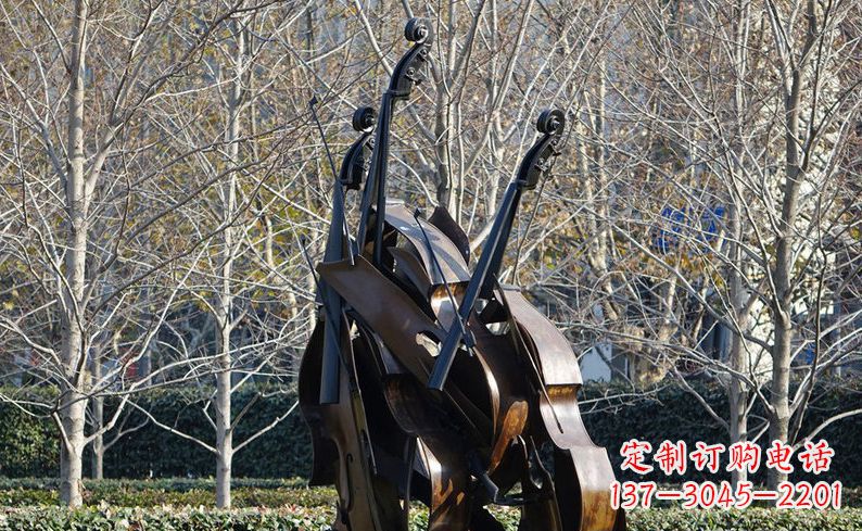 福建不锈钢大提琴雕塑细节丰富的艺术象征