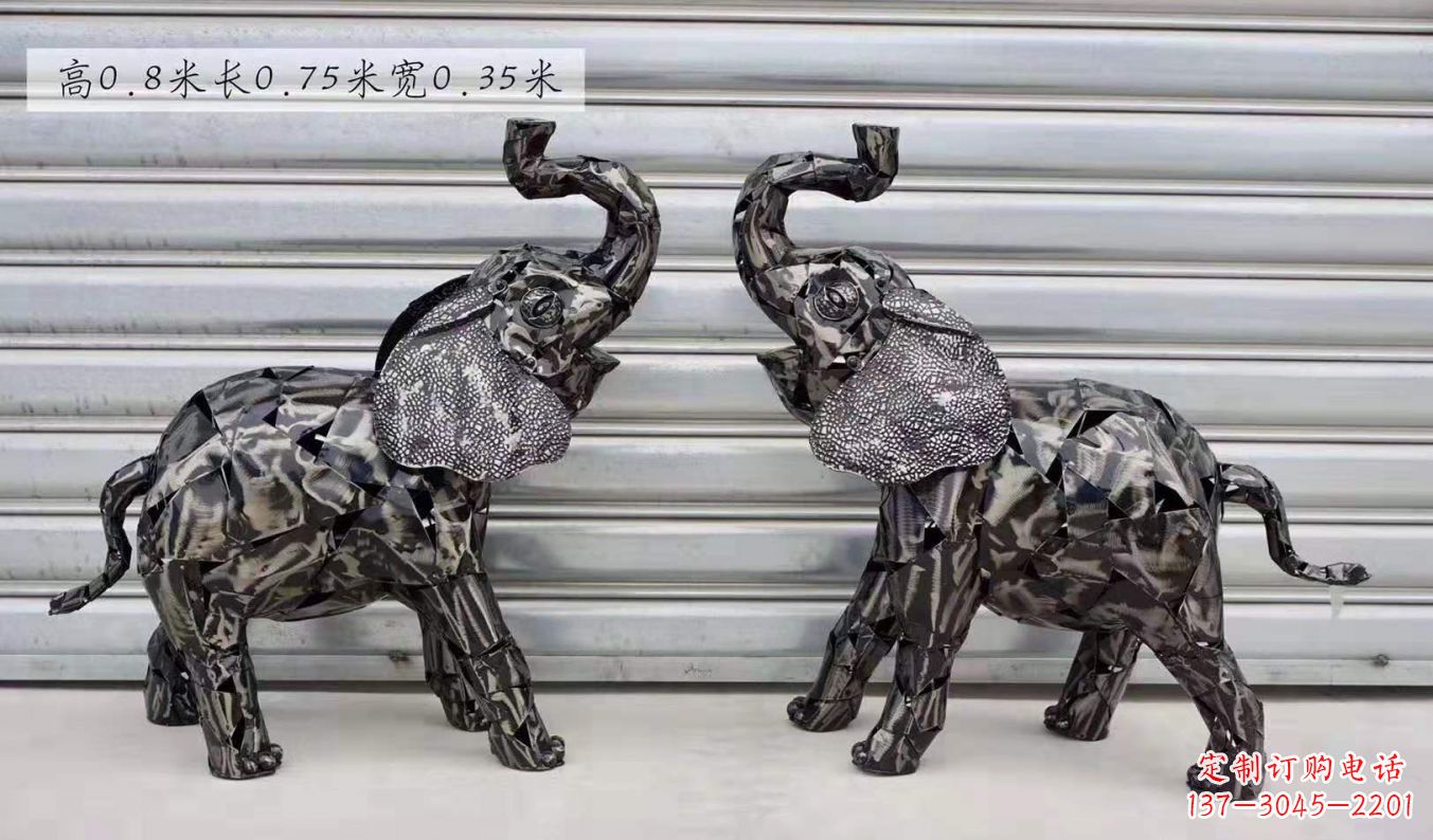 福建不锈钢大象雕塑精美的摆件装饰