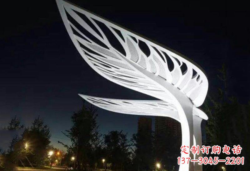 福建不锈钢大型树叶雕塑