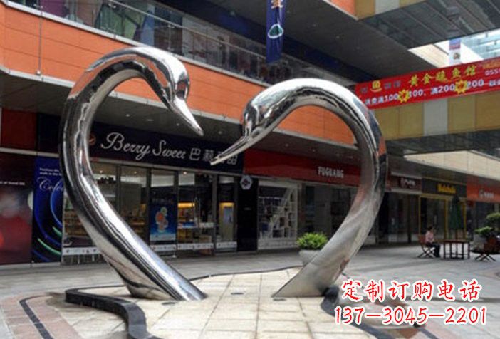 福建不锈钢大型抽象天鹅雕塑