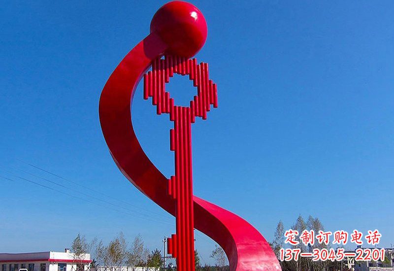 福建不锈钢大型抽象钥匙雕塑