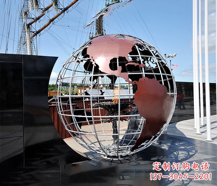 福建不锈钢大型地球仪雕塑精美纳米艺术