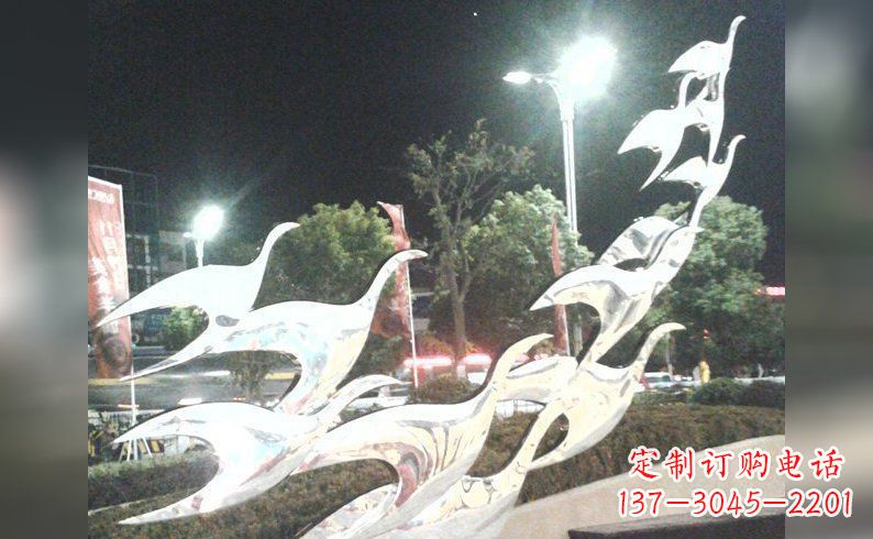福建不锈钢大雁雕塑——灿烂的翱翔