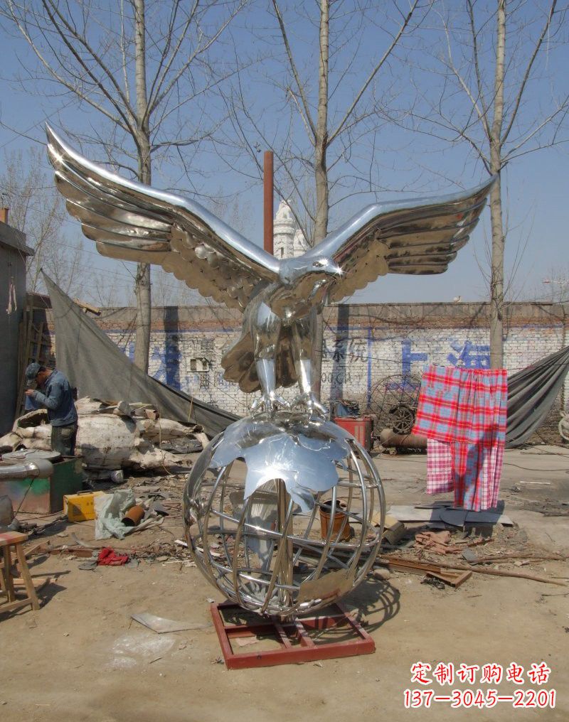 福建不锈钢大展鸿图老鹰雕塑