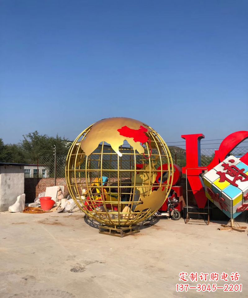 福建不锈钢地球仪雕塑校园景观雕塑
