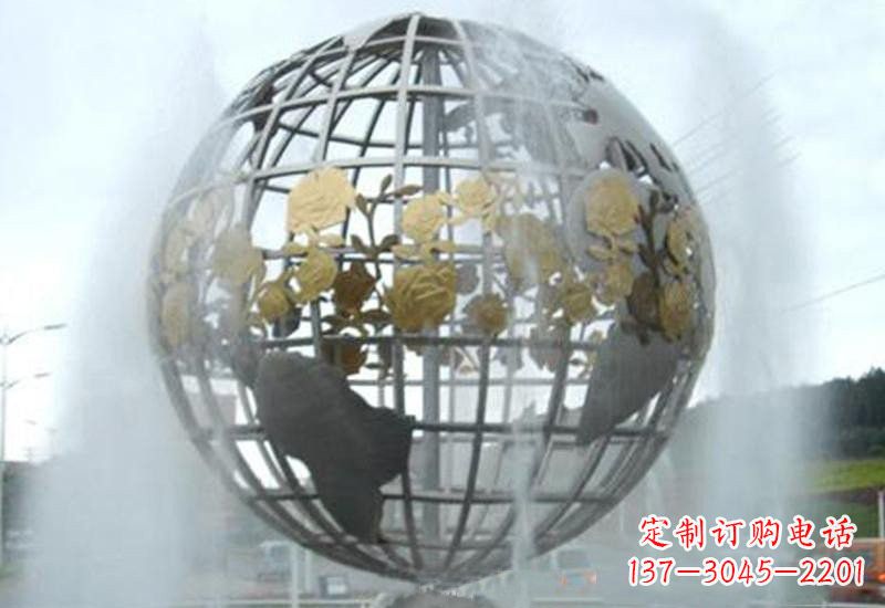 福建不锈钢地球仪喷泉雕塑