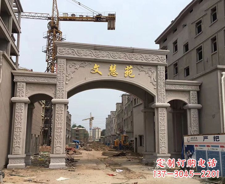 福建艺术精美的不锈钢牌坊雕塑