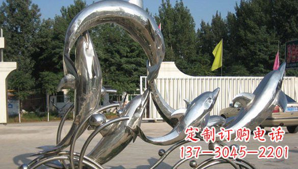 福建不锈钢海豚雕塑精美雕刻展现海洋之美