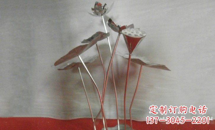 福建不锈钢锻造荷花荷叶雕塑