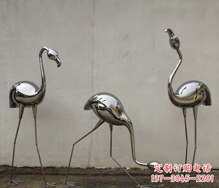 福建不锈钢锻造的火烈鸟雕塑