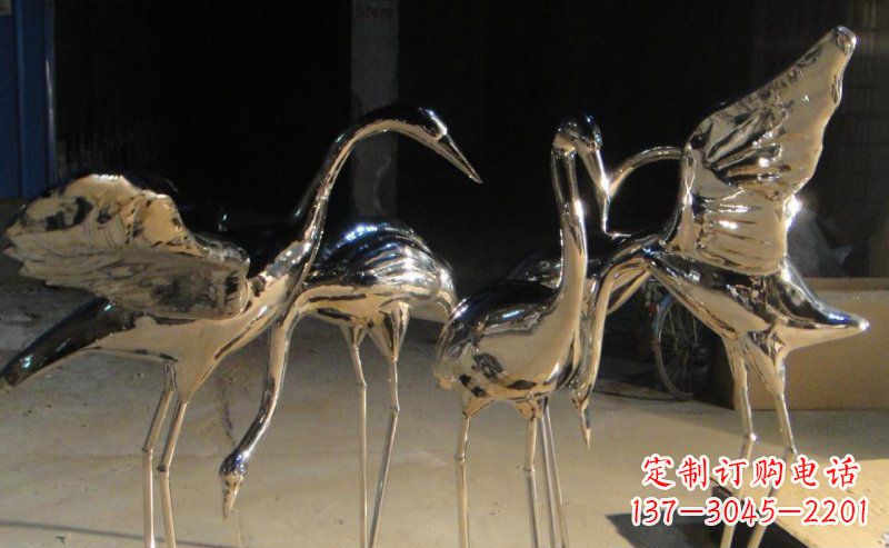福建仙鹤雕塑不锈钢锻造的精美艺术
