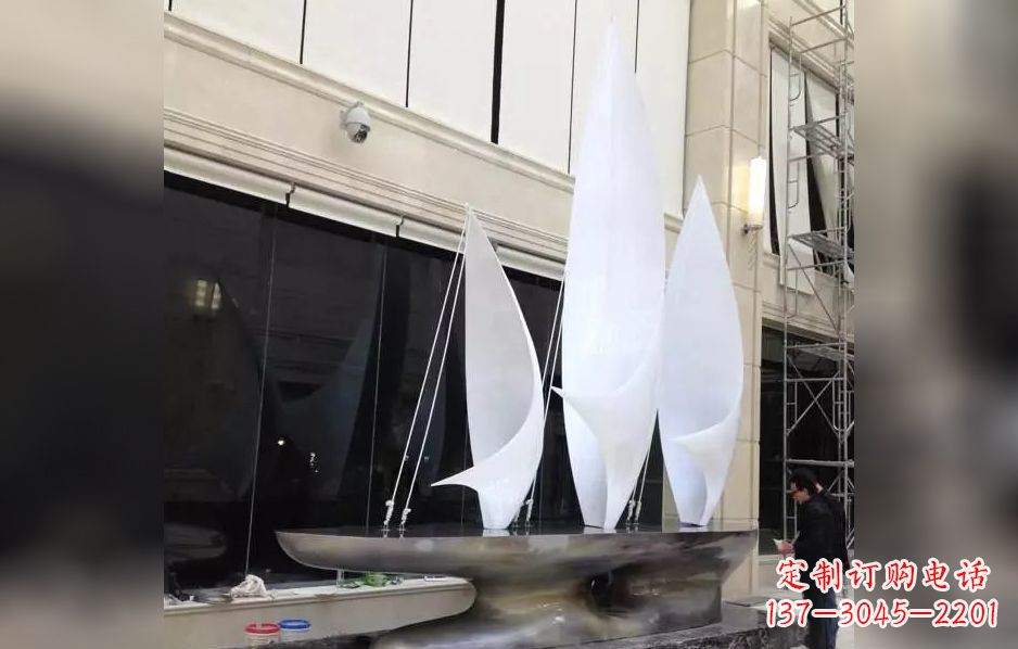 福建不锈钢帆船海洋迷人的雕塑
