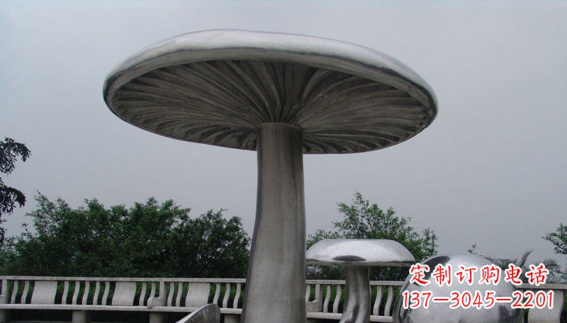 福建不锈钢仿真蘑菇凉亭雕塑