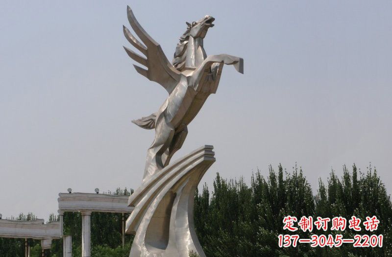 福建不锈钢飞马雕塑象征力量与灵动