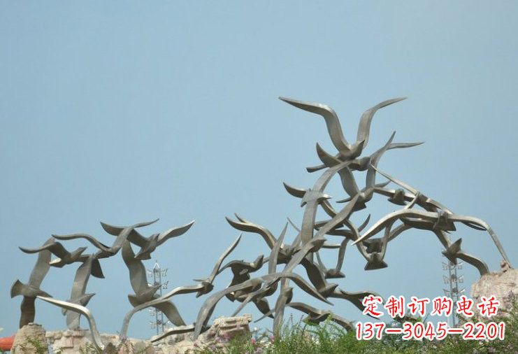 福建不锈钢大雁雕塑一只翱翔天际的艺术品
