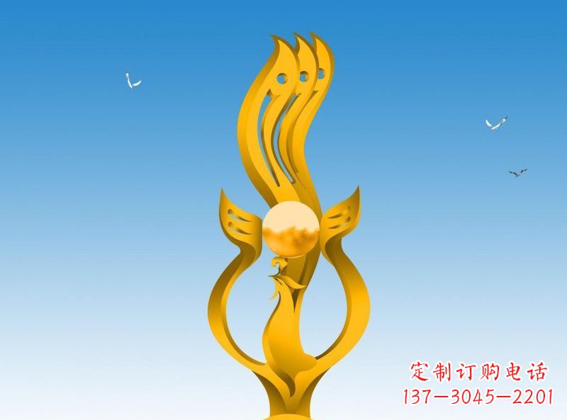福建不锈钢凤凰雕塑灿烂外形,精美艺术