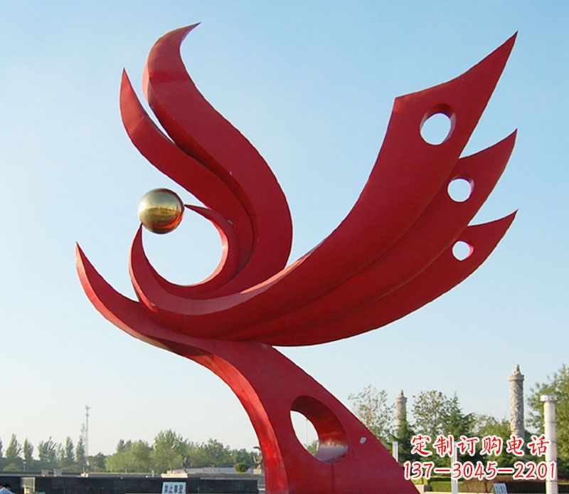 福建不锈钢凤凰广场雕塑 (2)