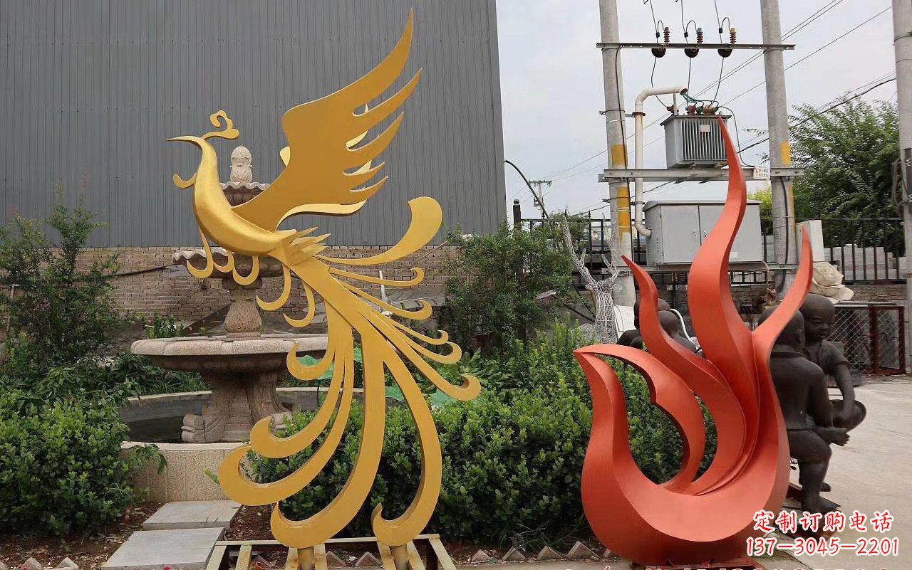 福建不锈钢凤凰景观雕塑222