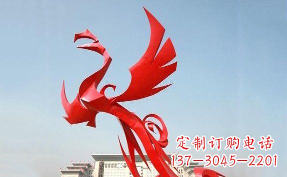 福建不锈钢凤凰展翅雕塑精致的艺术品