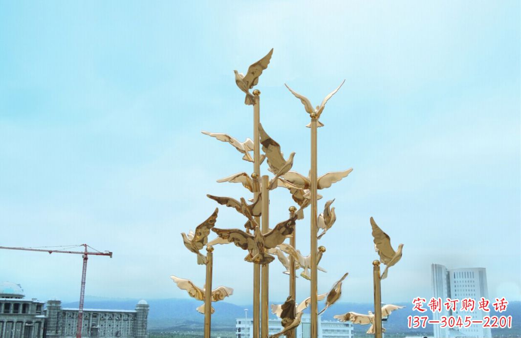 福建不锈钢鸽子广场景观雕塑