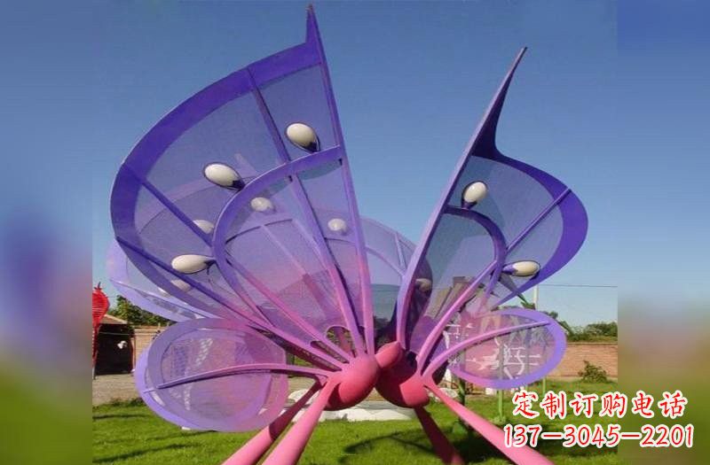 福建不锈钢公园彩色蝴蝶雕塑