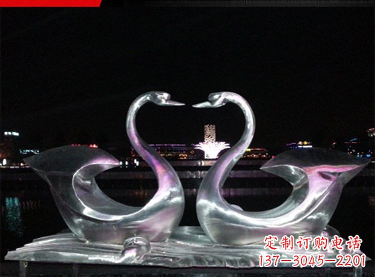 福建不锈钢天鹅雕塑美化公园