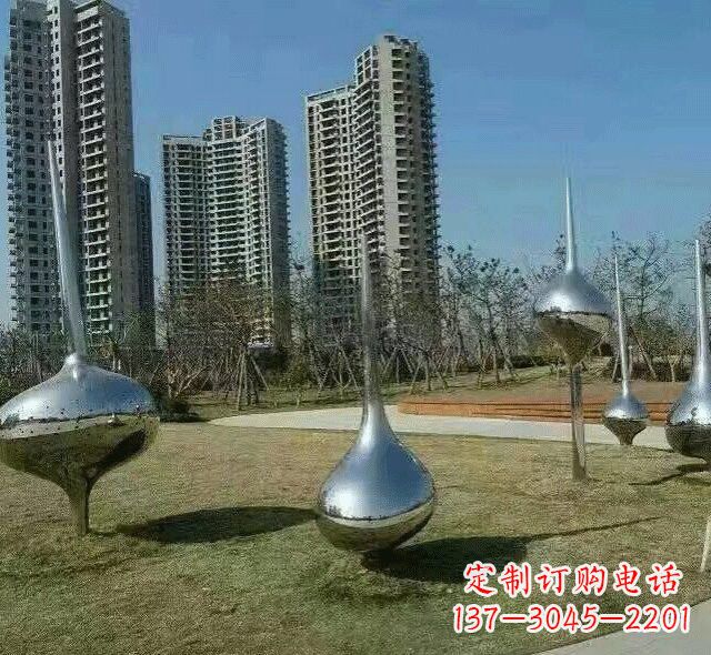 福建不锈钢陀螺雕塑精美装饰公园环境
