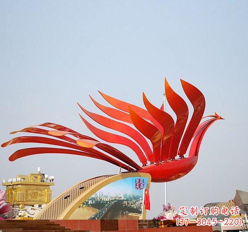 福建不锈钢凤凰雕塑——美丽的象征