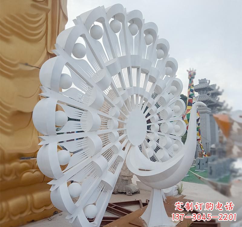 福建不锈钢公园动物孔雀雕塑