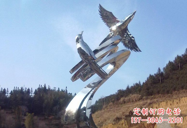福建不锈钢公园动物鸟雕塑