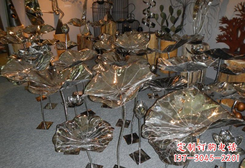 福建不锈钢荷叶雕塑——缔造美丽公园