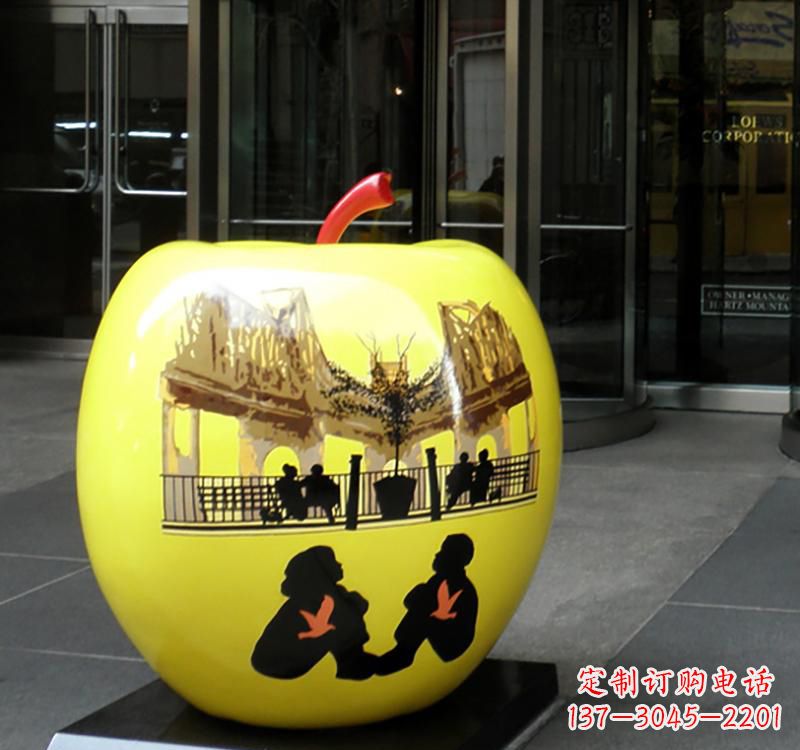 福建不锈钢苹果雕塑——一座精美的公园景观