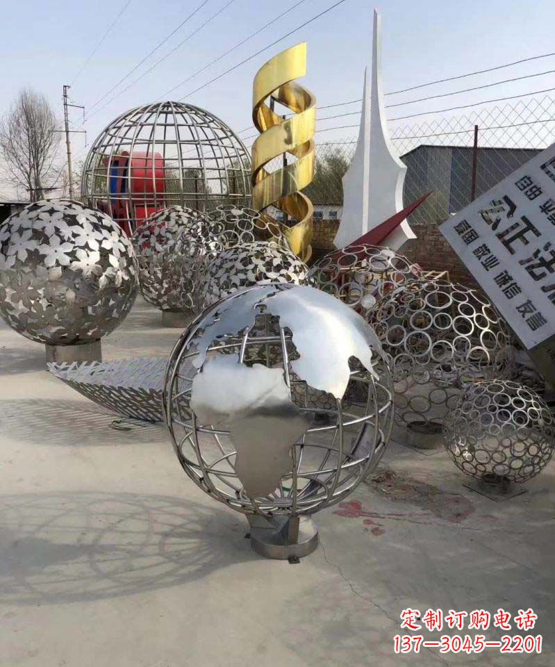 福建不锈钢公园景观地球雕塑