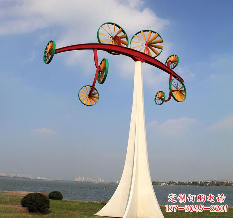 福建不锈钢风车雕塑缔造美丽公园