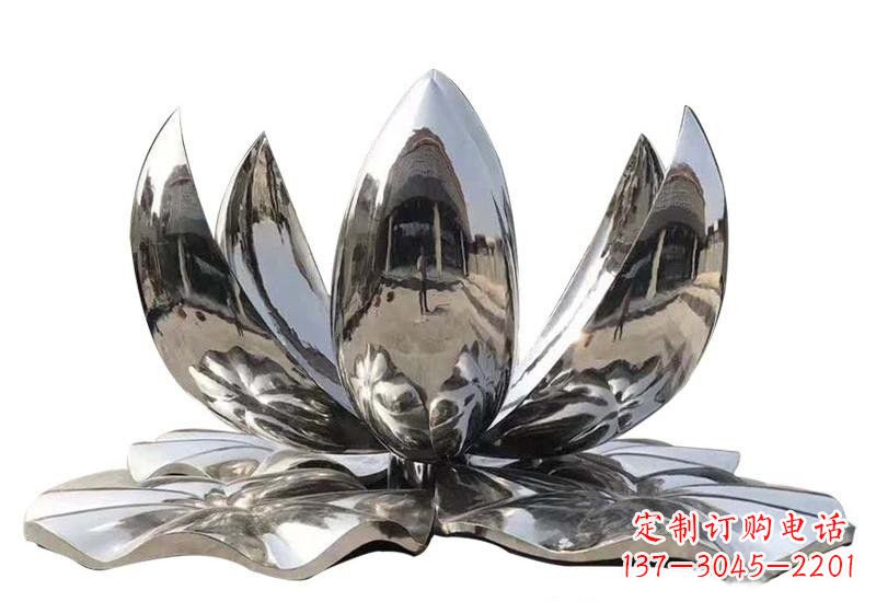 福建不锈钢公园镜面莲花雕塑光彩夺目