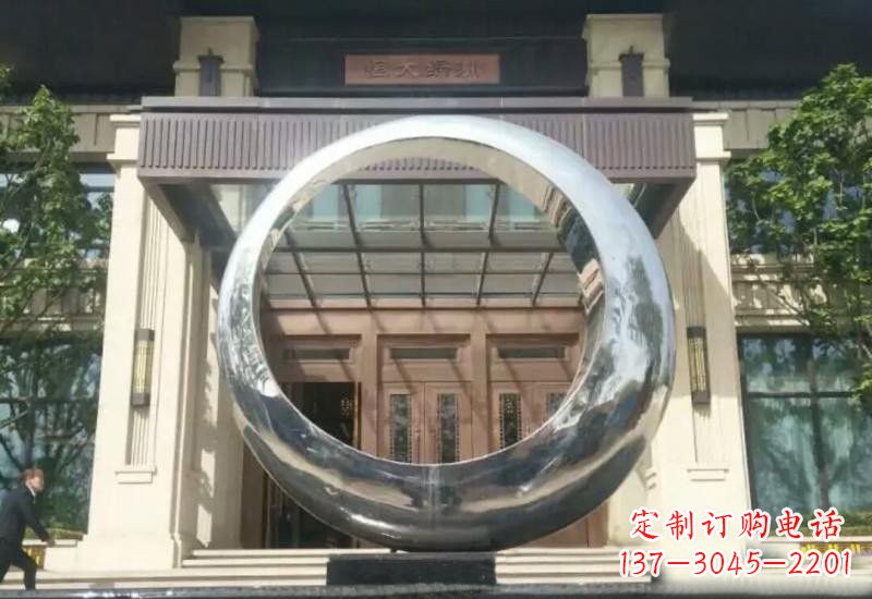 福建不锈钢公园圆环雕塑精致美观的艺术品