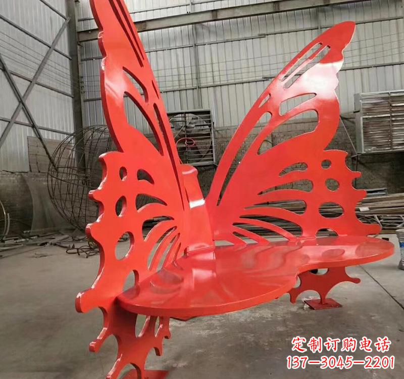 福建不锈钢蝴蝶座椅雕塑美丽的艺术作品