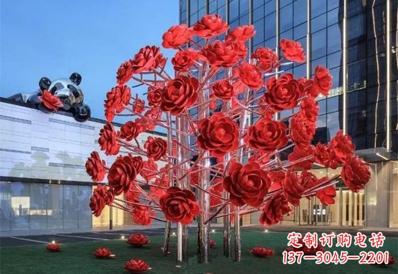 福建不锈钢公园玫瑰花树雕塑——让玫瑰长驻公园
