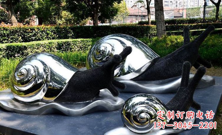 福建不锈钢公园蜗牛动物雕塑