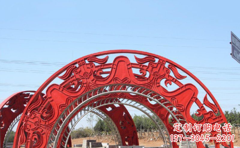福建不锈钢拱门雕塑美丽的艺术精品