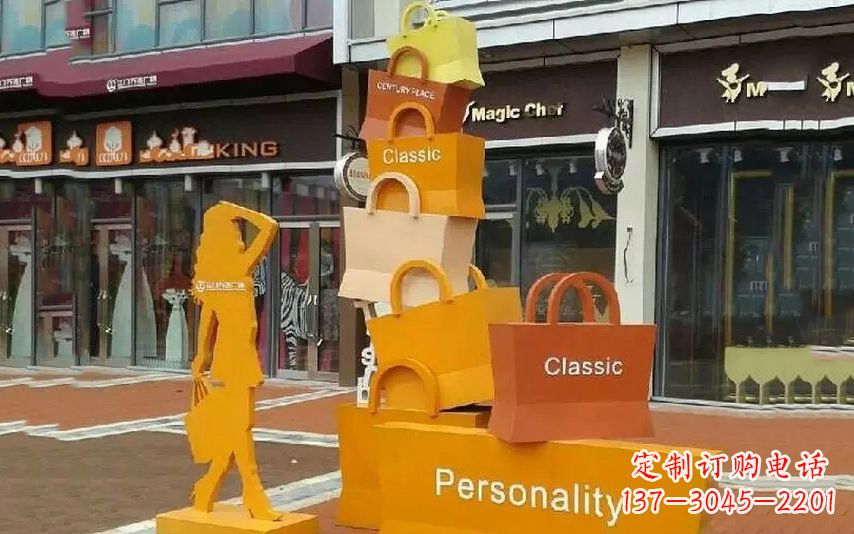 福建街头景观购物袋雕塑