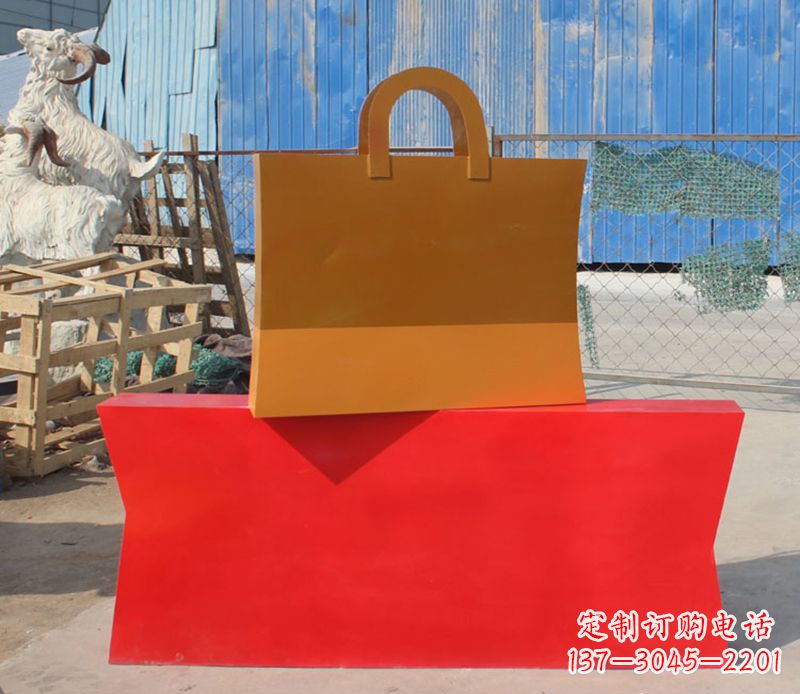 福建精美不锈钢购物袋雕塑