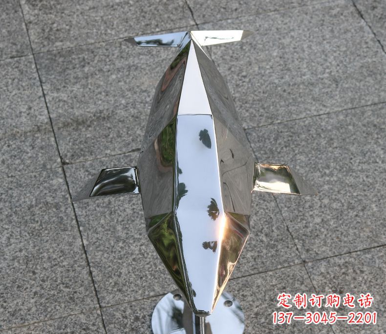 福建不锈钢广场抽象海豚雕塑