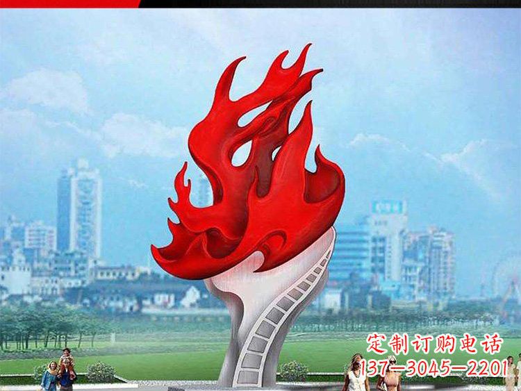 福建不锈钢广场抽象火炬雕塑设计图
