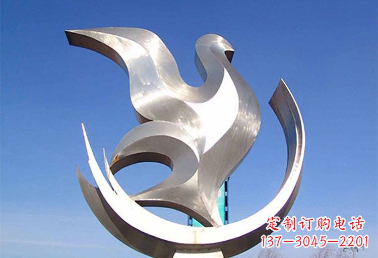福建不锈钢鸽子雕塑象征着和平