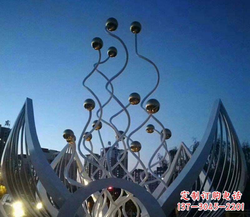 福建不锈钢广场荷花雕塑